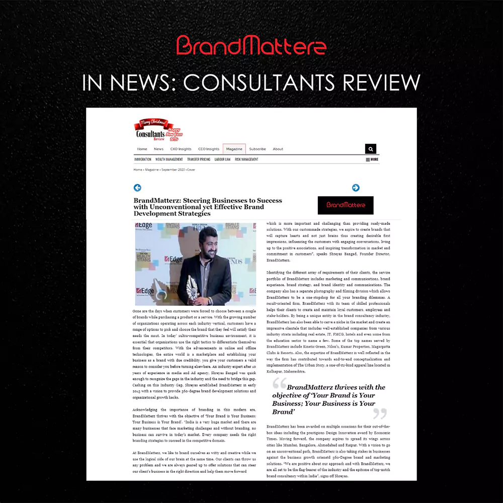 BrandMatterz Work On Consultant Review NewsPapers . BrandMatterz Work